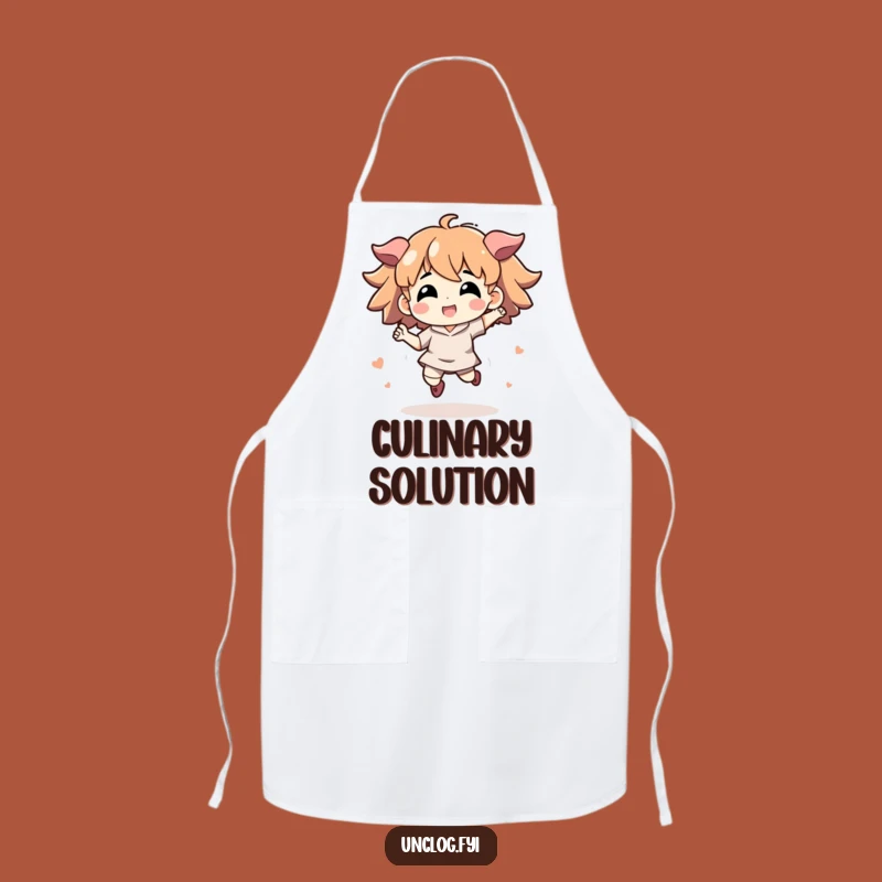 Funny Kitchen Genius Apron: Energetic Character's Culinary Solution Gift