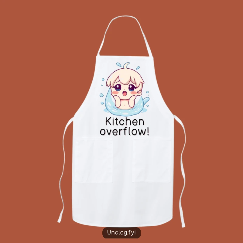 Funny Overflow Apron - Surprised Character Wear for Kitchen Mishaps