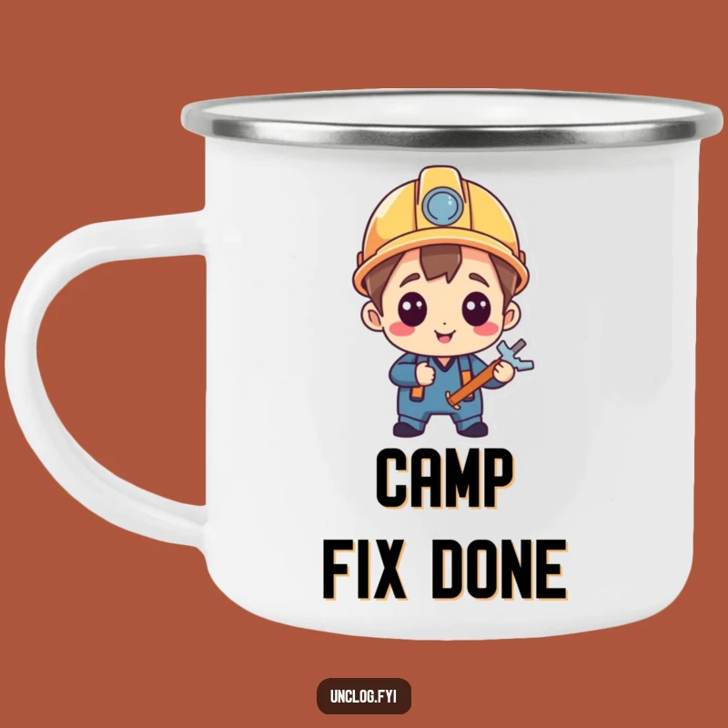 Funny Fixer Character Camping Mug: Your Hilarious Companion for DIY Adventures