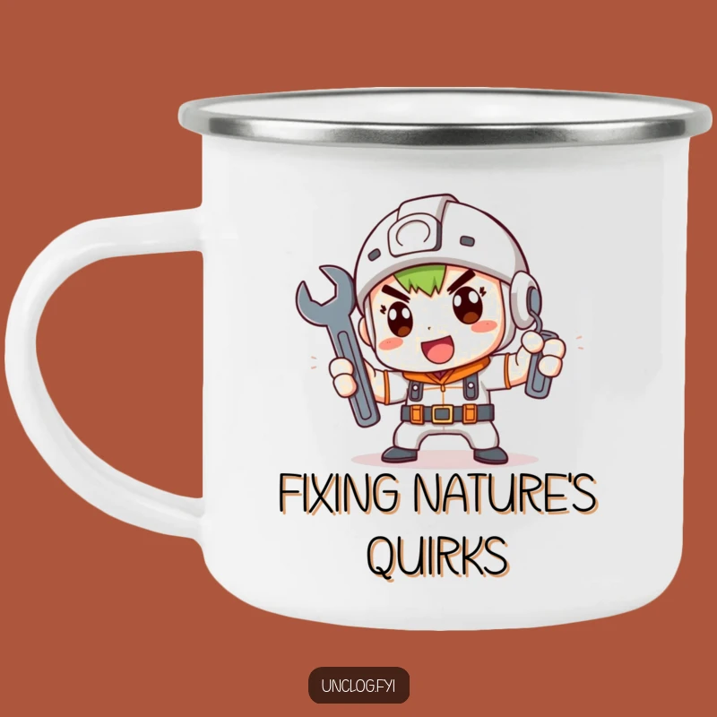 Funny Camping Mug: Adventure with Tools Thanks to This Determined Mechanic Design