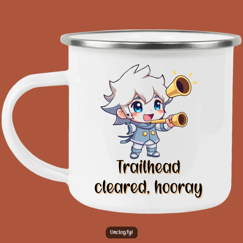 Funny Unclogged Pipe Camping Mug: Triumphant Outdoor Plumbing Victory