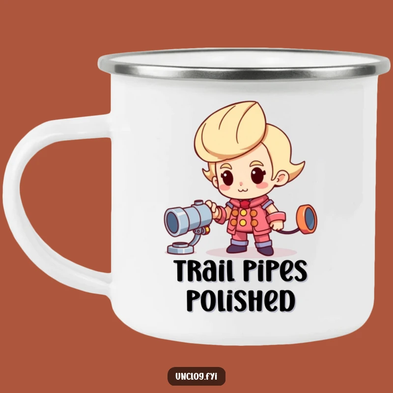 Funny Proud Plumber Camping Mug: Outdoorsy Shiny Pipe