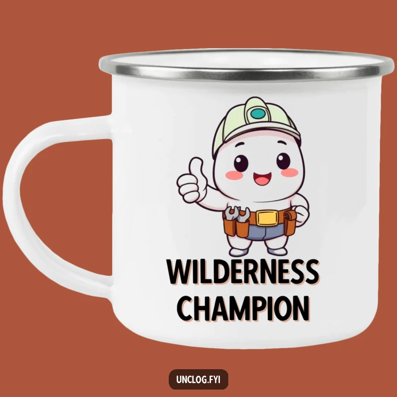 Funny Camping Mug - Kawaii Thumbs Up Character: Adventure Ready Gift