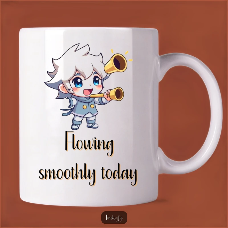 Funny Unclogged Pipe Mug: Triumphant Plumber Design, Hilarious Gift Idea