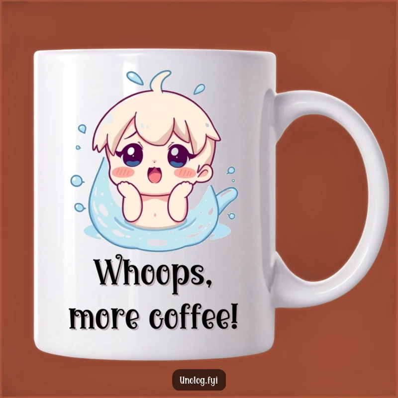 Funny Overflowing Water Mug - Surprised Character for Hilarious Moments