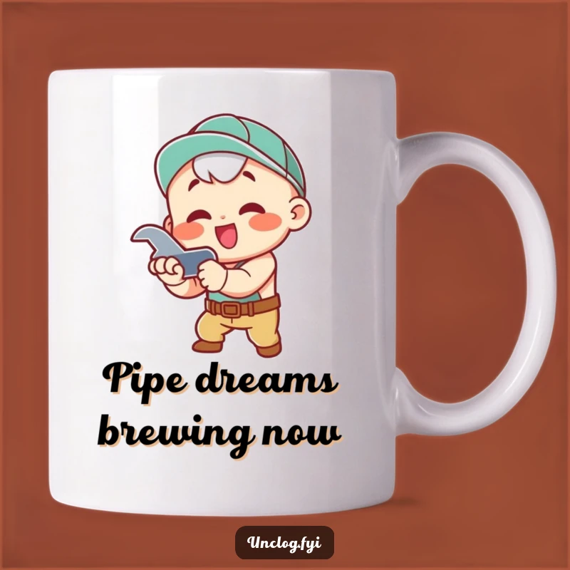 Funny Kawaii Plumber Mug - Enthusiastic Wrench Tightening Tool Gift