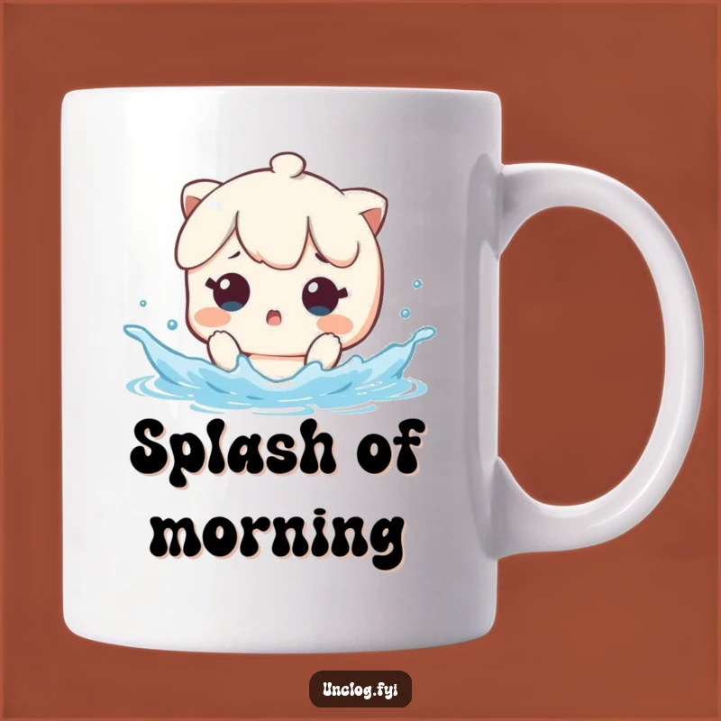 Funny Kawaii Splash Mug - Surprised Character Art, Hilarious Gift
