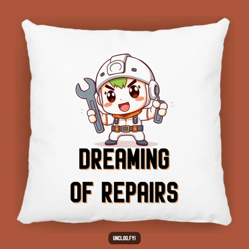 Funny Throw Pillow: Add Comfort and Grit with This Mechanic Animal Design