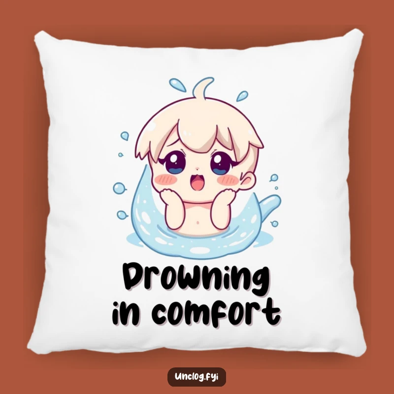 Funny Overflow Pillow - Surprised Character Accent for Cozy Humor