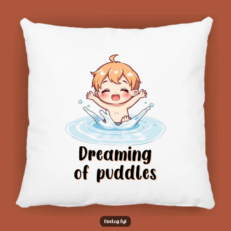 Funny Puddle Splash Pillow: Cozy Clean Water Comfort, Adorable Funny Gift