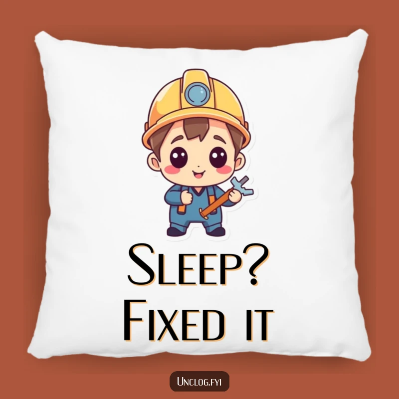 Funny Fixer Character Pillow: Cozy Comfort for the Proud DIYer