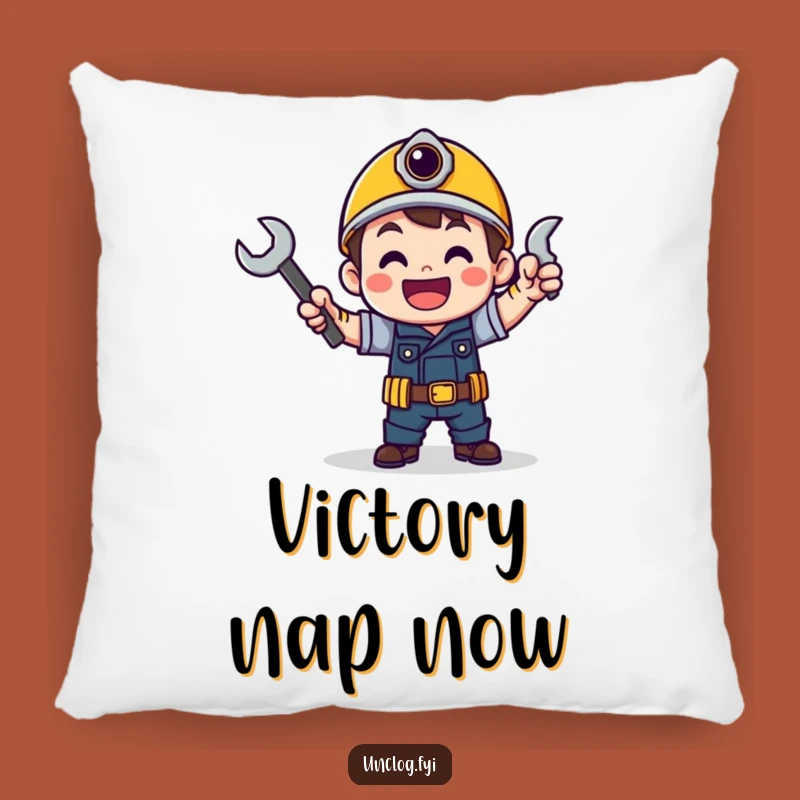 Funny Victory Wrench Dance Pillow - Comfy & Celebratory Funny Cushion