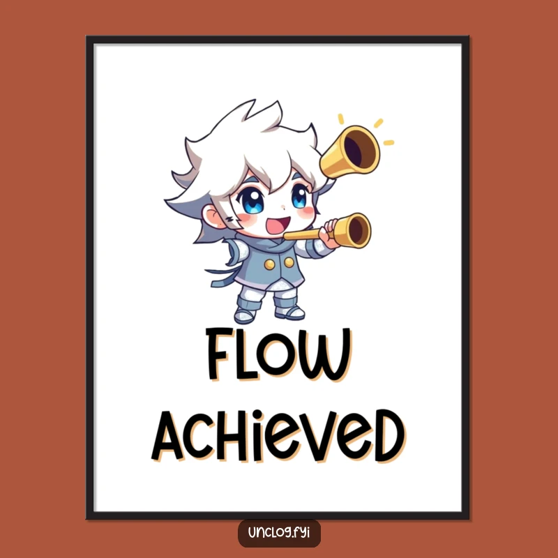 Funny Unclogged Pipe Digital Art: Instant Triumphant Plumbing Print
