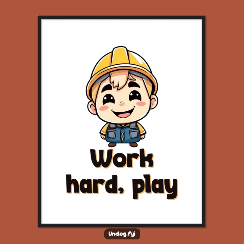 Funny Backwards Hard Hat Digital Art: Instant Cheeky Character Print