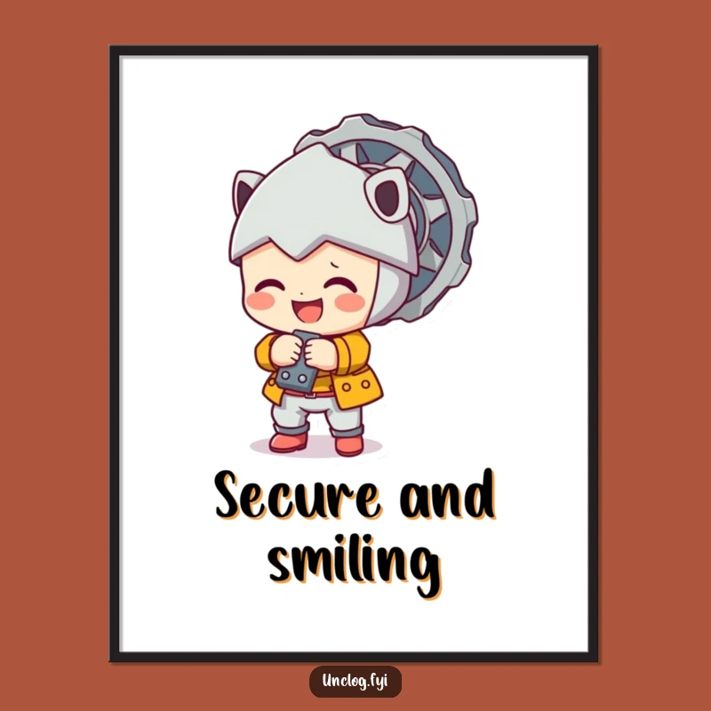 Funny Character Bolt Tightening Digital Art Print: Instant Handy Charm for Your Walls