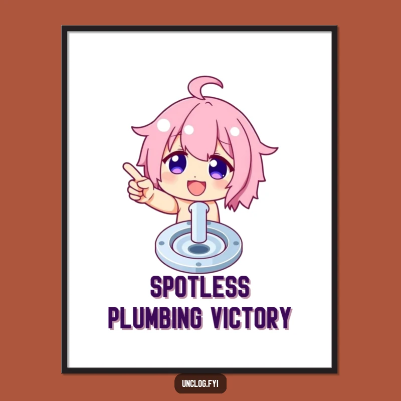 Funny Cleaning Digital Art: Proudly Clean Drain - Instant Tidy Decor