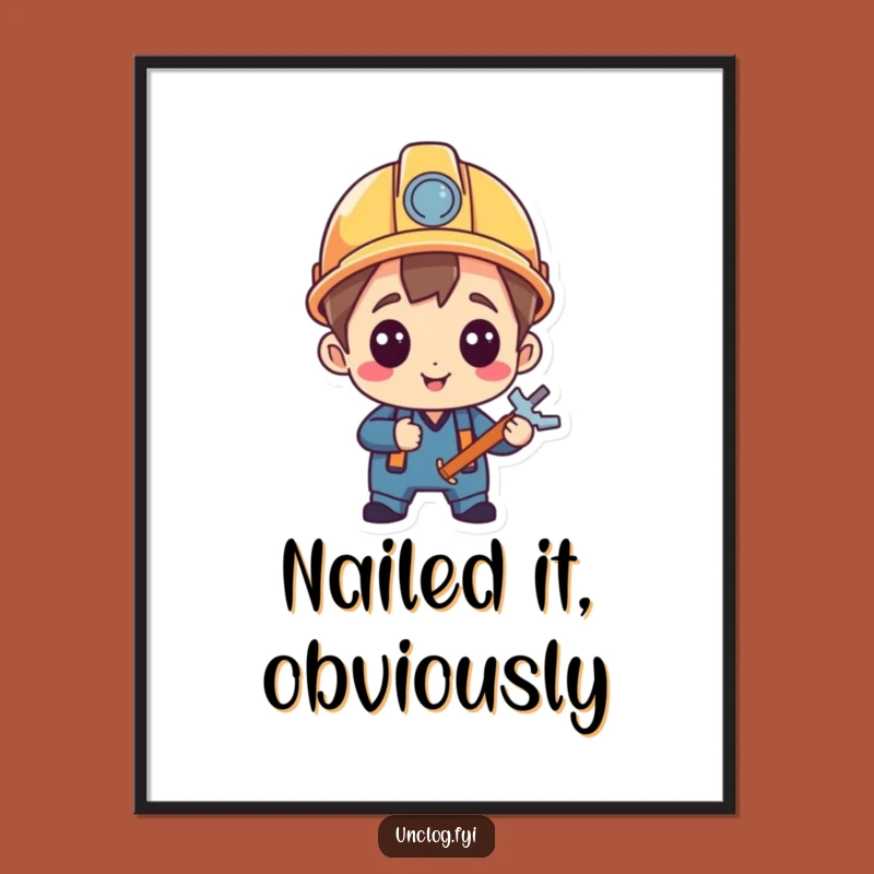 Funny Fixer Character Digital Art: Instant Hilarious Decor for Proud Homes