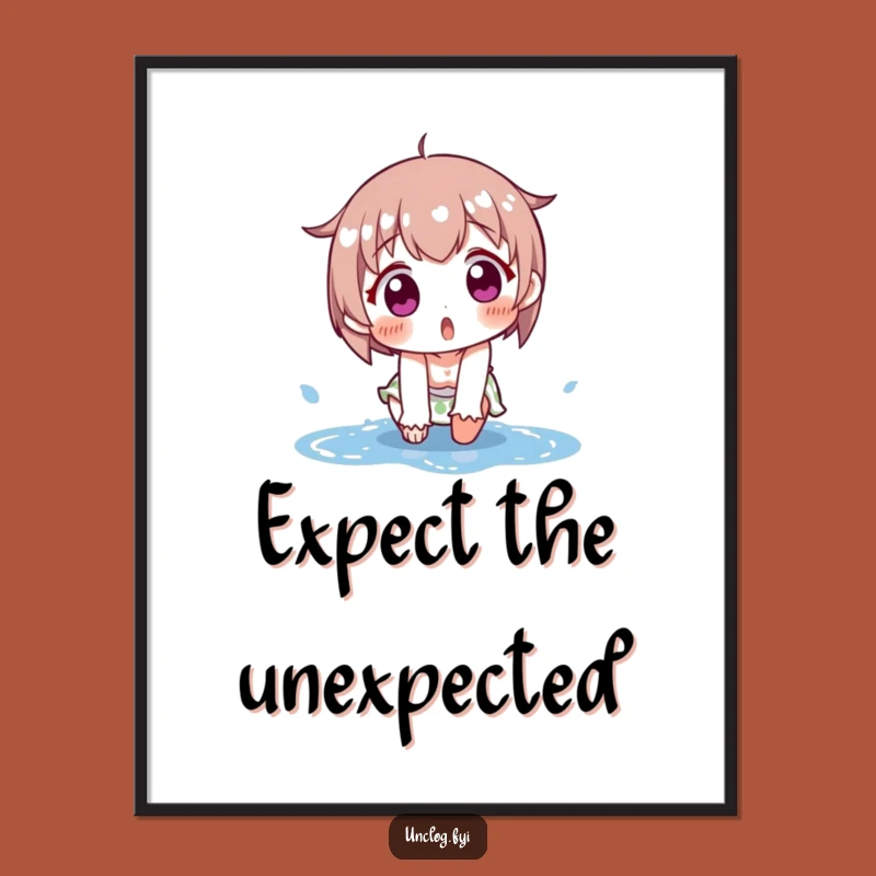 Funny Puddle Slip Digital Art: Hilarious Character Print for Instant Laughs