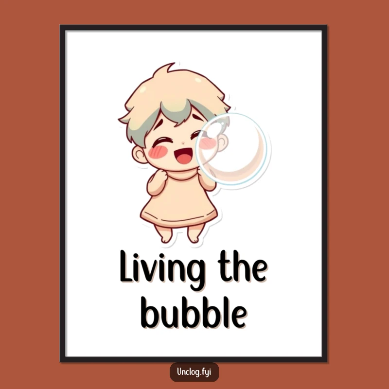 Funny Bubble Blower Digital Art: Instant Hilarious Decor for Cheerful Homes