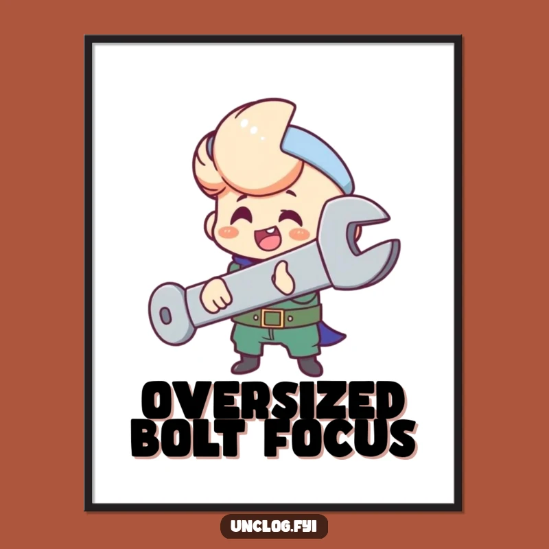 Funny Mechanic Art Print: Happy Bolt Tightener, Tool Decor, Instant Gift!