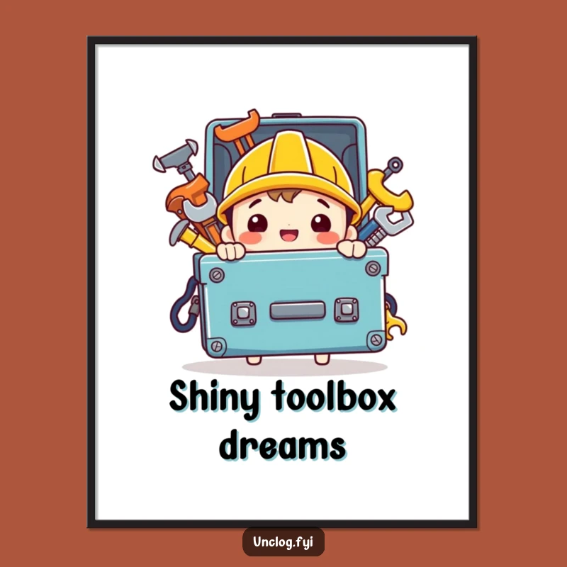 Funny Handy Character Digital Art: Toolbox Printable Gift
