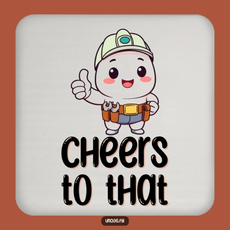 Funny Coasters (Set of 4) - Kawaii Thumbs Up Character Protection, Gift