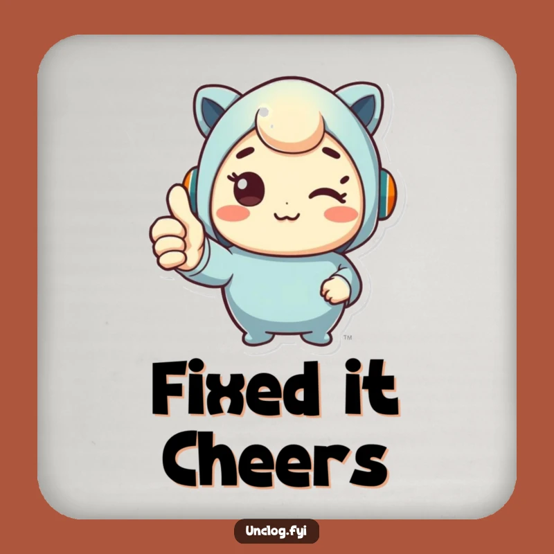 Funny Thumbs Up Fix Coaster Set: Cute Character Drink Saver, Perfect Humorous Gift!