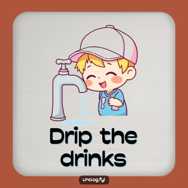 Funny Faucet Coaster - Cheerful Inspector Protection for Tables