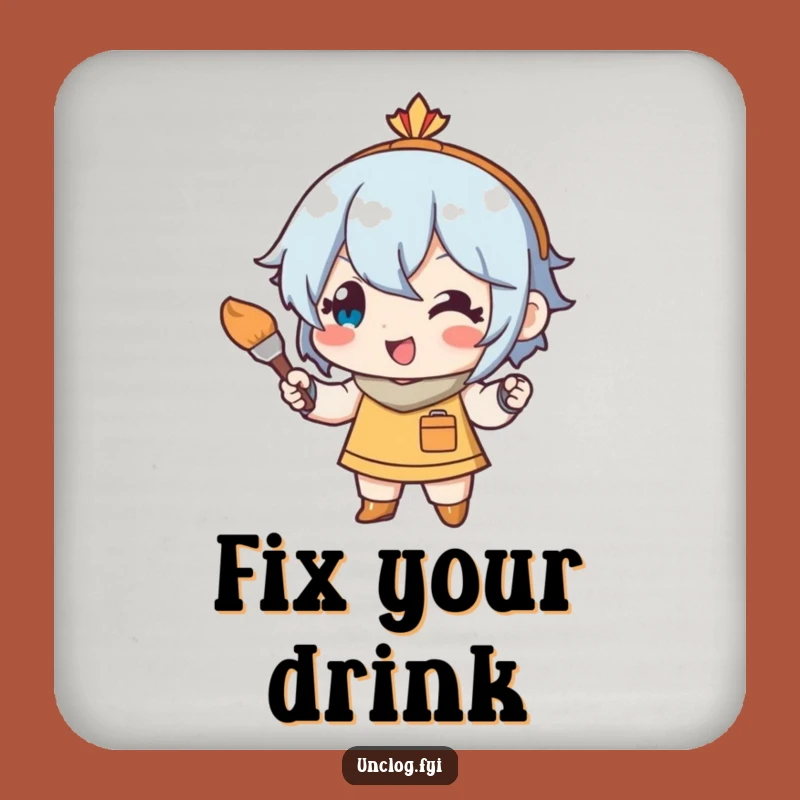 Funny Touch-Up Artist Coaster: Protect Surfaces with Artistic Humorous Style