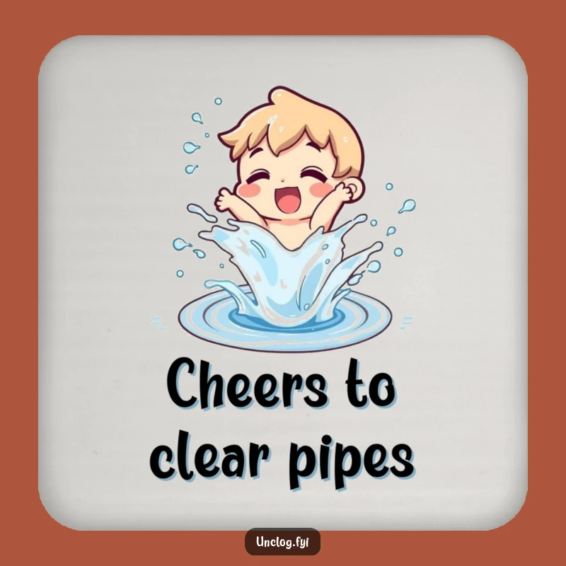 Funny Unclogged Drain Coaster - Splash Protection for Surfaces, Ideal Funny Gift
