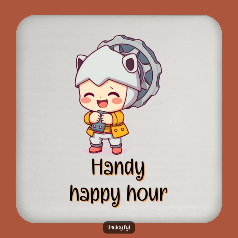 Funny Character Bolt Tightening Drink Coasters: Protect Surfaces with Handy Style