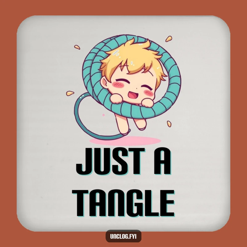 Funny Hosepipe Oops Coaster: Comical Character's Tippy Drink Protector Gift