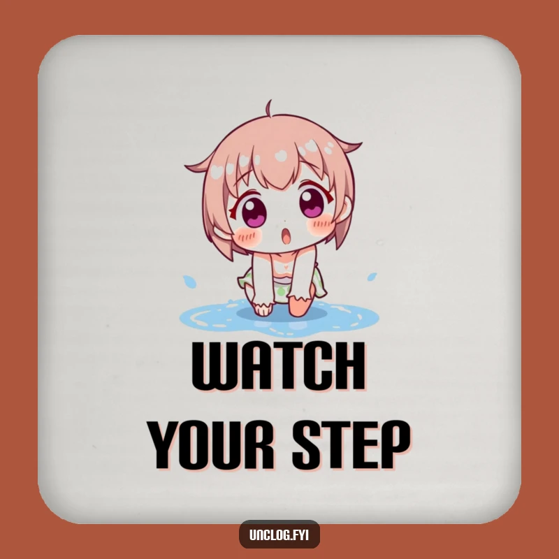 Funny Puddle Slip Coaster: Protect Surfaces with Hilarious Character Art