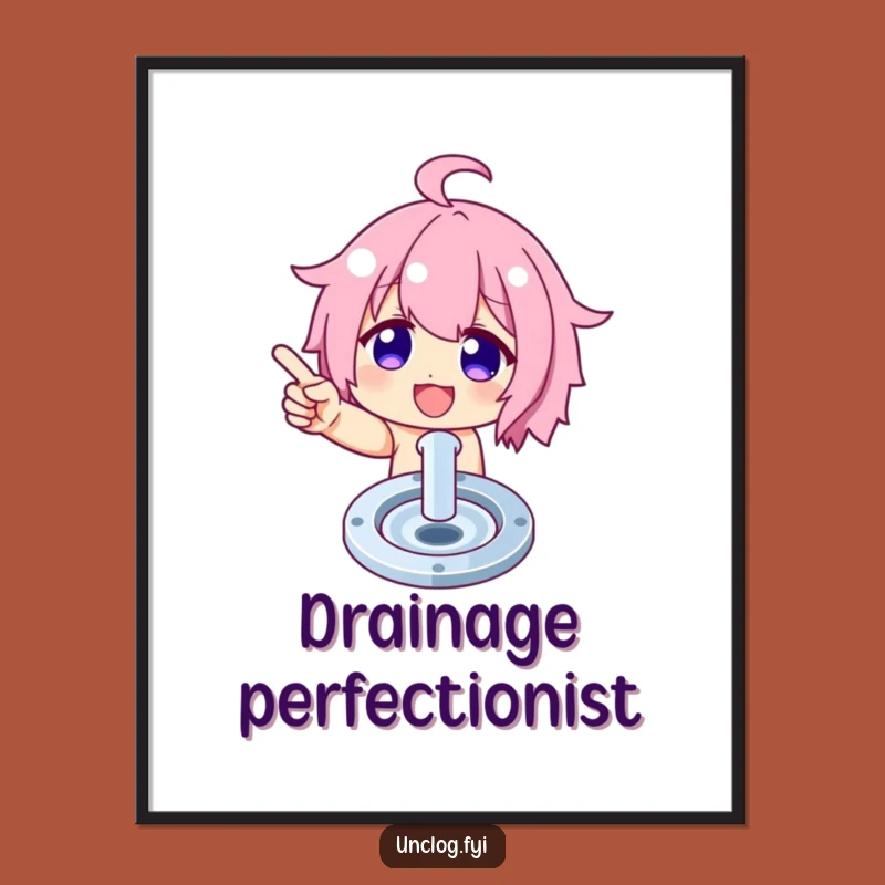 Funny Cleaning Poster: Proudly Clean Drain - Humorous Wall Art