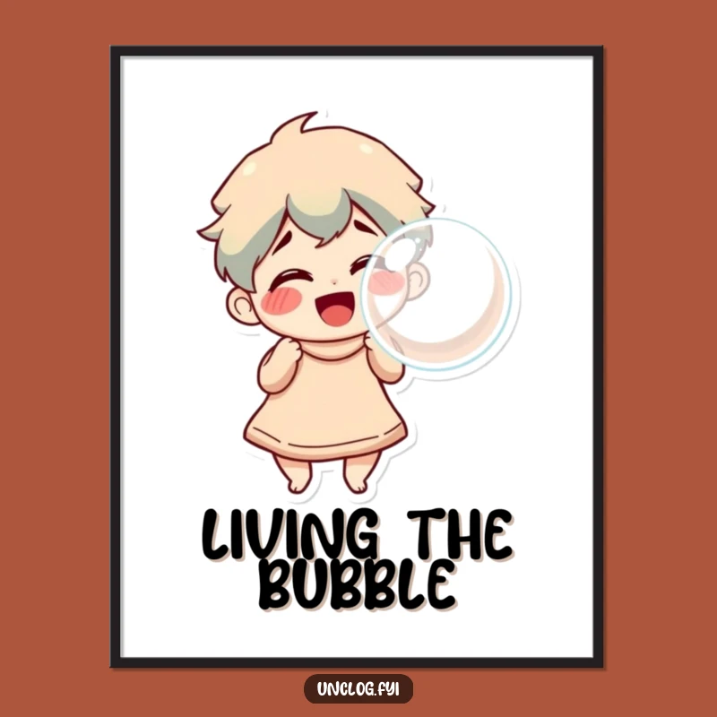 Funny Bubble Blower Poster: Hilarious Wall Art for Joyful Spaces