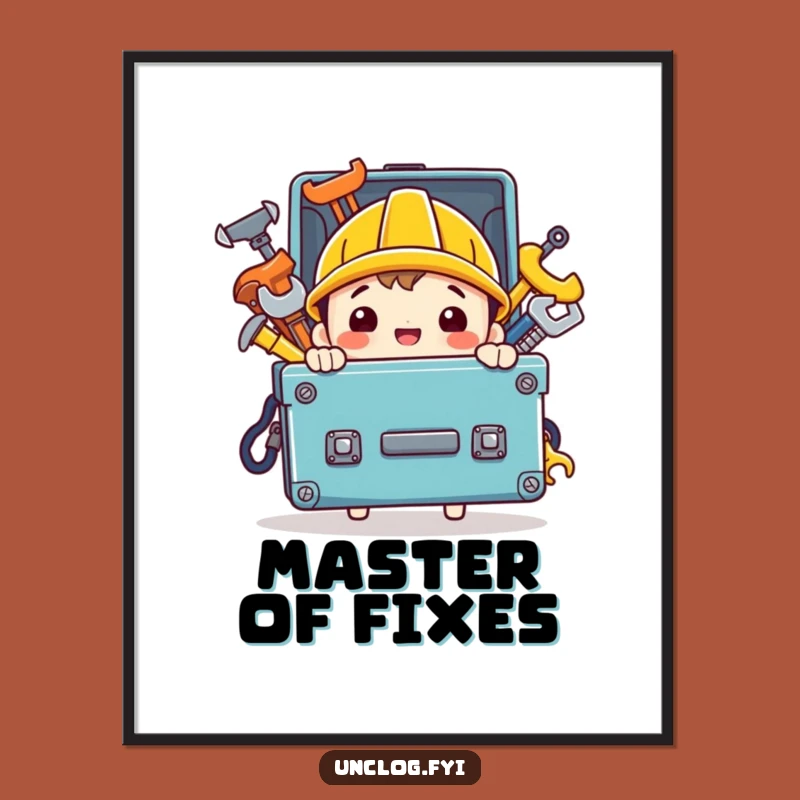 Funny Handy Character Art Print: Toolbox Wall Decor Gift