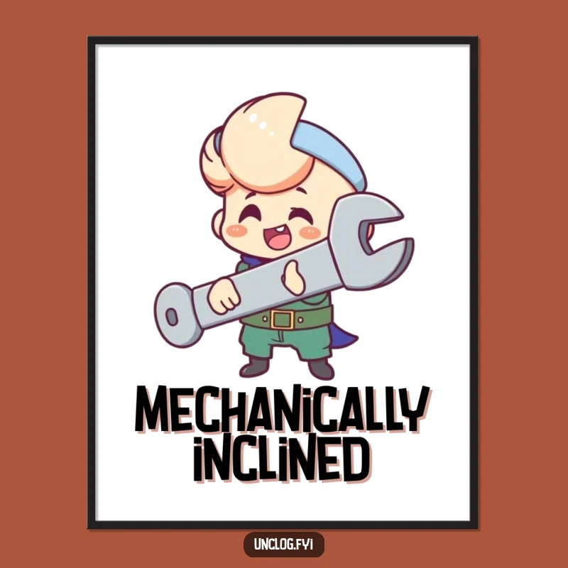 Funny Mechanic Poster: Happy Bolt Tightener Art, Tool Humor Decor, Gag Gift!