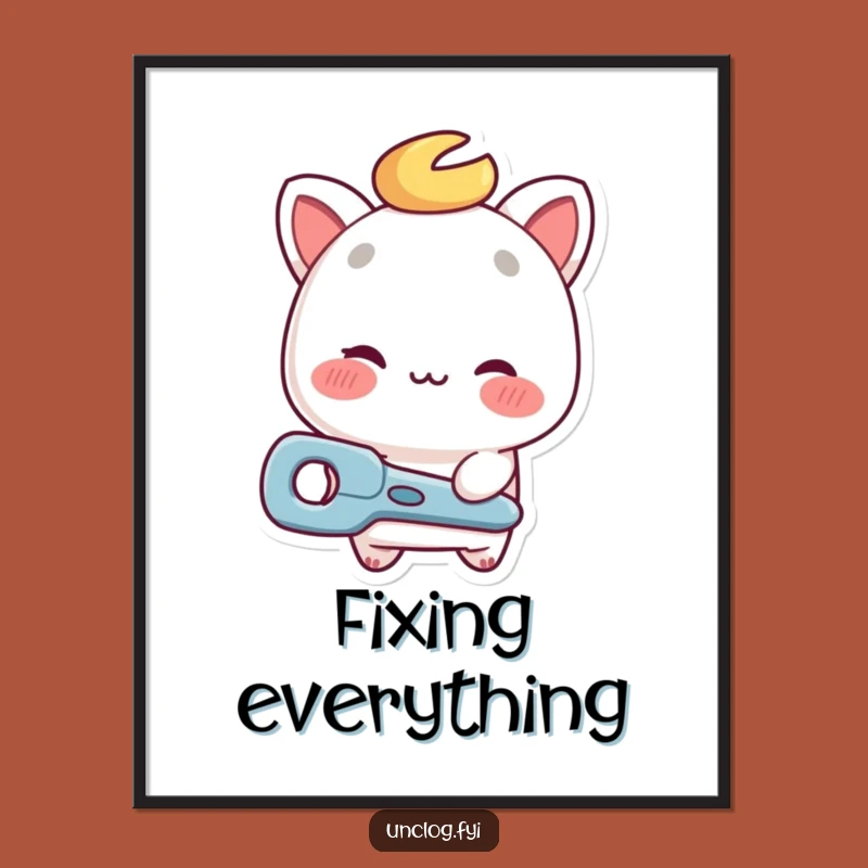 Funny Repair Guy Wink Poster - Helpful Art Funny Decor Gift