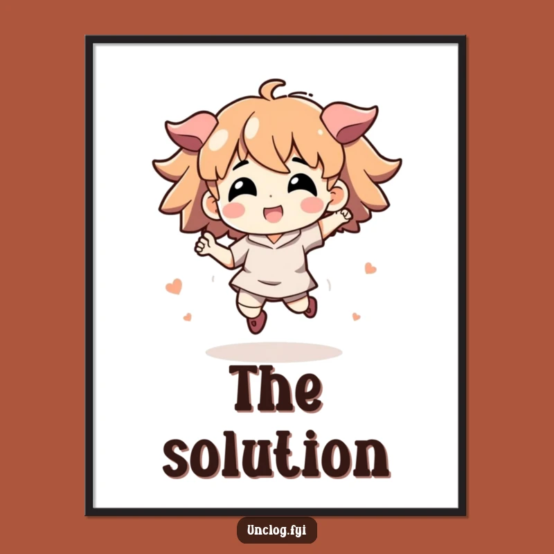 Funny Leap of Logic Poster: Energetic Character's Solution Art Gift