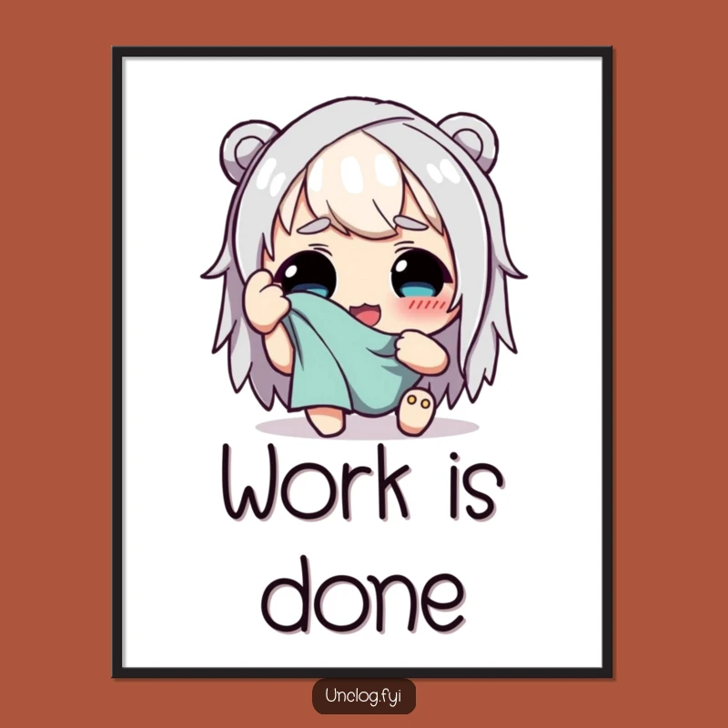 Funny Hard Work Poster - Character Relief Art, Ideal Funny Gift Decor