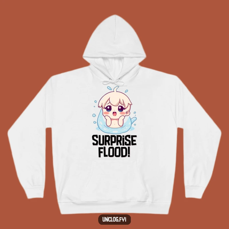 Funny Overflow Hoodie - Surprised Character Design for Cozy Humor