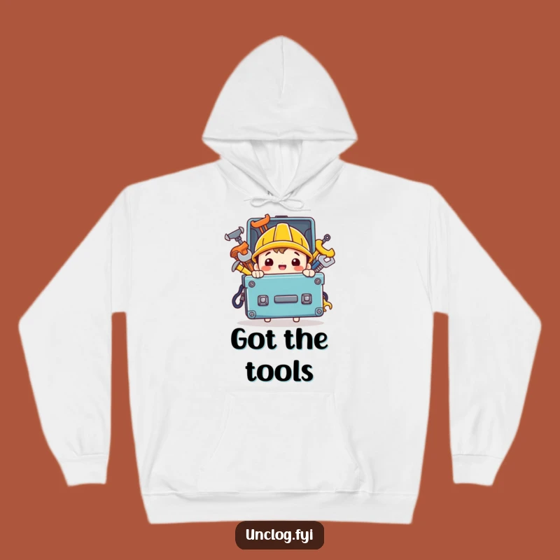 Funny Cozy Handy Character Hoodie: Toolbox Pullover Gift