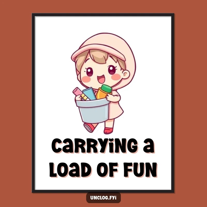 Funny Free Printable Kawaii Helper Art - DIY Bucket Supplies Downloadable Decor