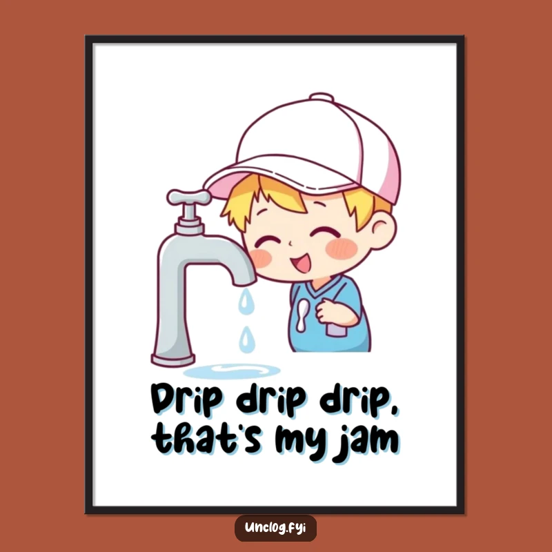 Free Printable Wall Art: Dripping Faucet Humor - Funny Downloadable Decor