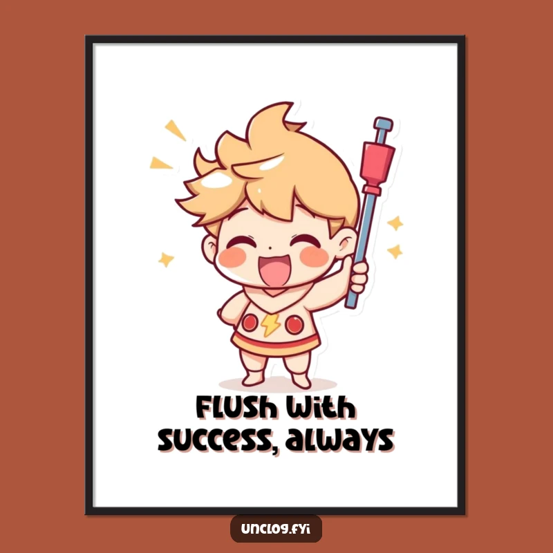 Free Printable Wall Art: Triumphant Plunger Character, Humorous DIY Decor