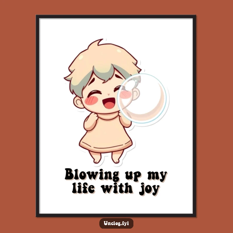 Funny Free Printable Wall Art: Bubble Blower, Humorous Downloadable Decor Gift