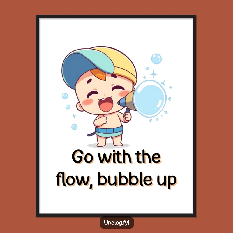 Funny Free Printable Wall Art: Bubble Spray Joy Downloadable Art