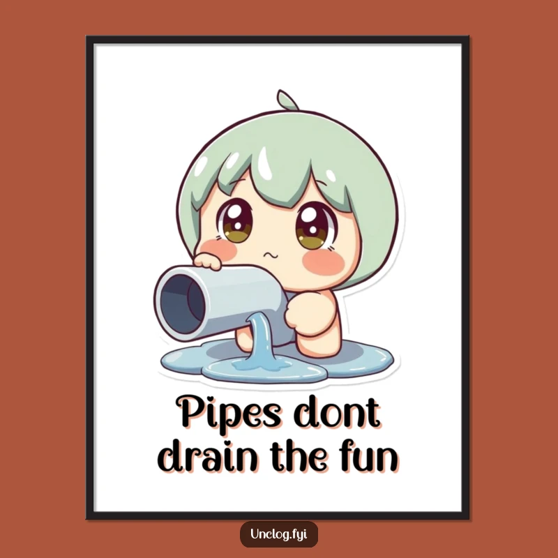 Funny Free Printable Wall Art: Leaky Pipe Surprise DL