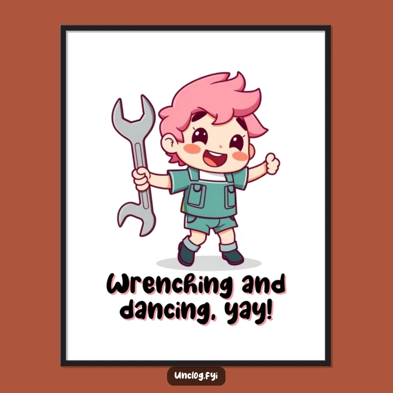 Funny Free Printable Wall Art: Wrench Dance Downloadable Decor