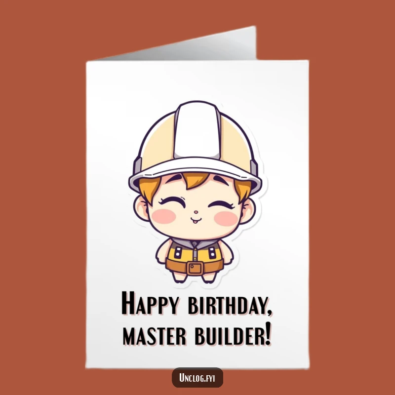 Free Printable Funny Birthday Card: Winking Hard Hat Guy Downloadable Gift